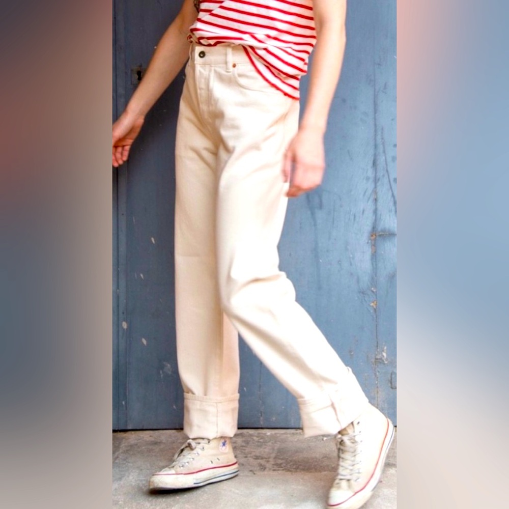 NWT Peppino Peppino Free People Type 18 Slim Ecru Selvege Denim Jeans, Size 31